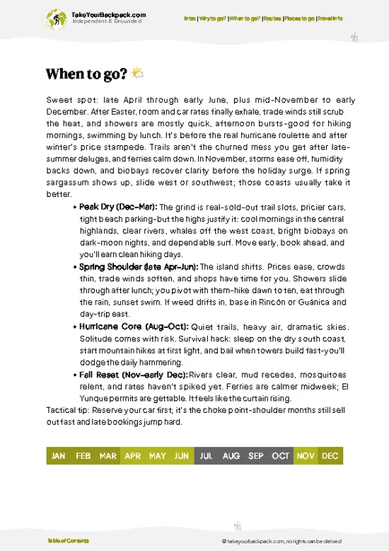 example page 3 from our offline Travel Guide for Puerto Rico